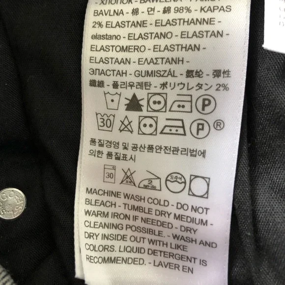 Levi's 721 High Rise Distressed Black Jeans Size 30 - Picture 8 of 9